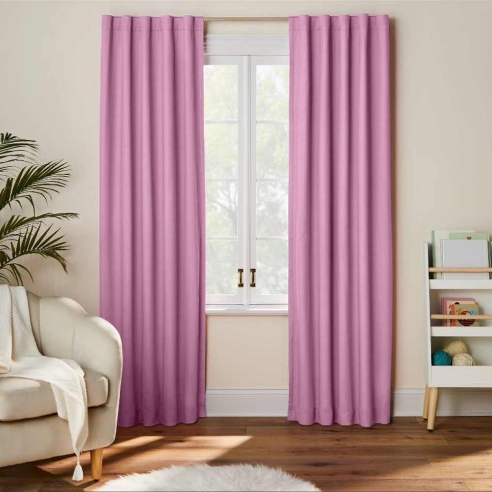 SINGLE Pillowfort 84” Blackout Twill Solid Curtain Panel Purple